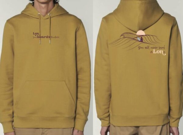 Sudadera “Surfing girl Mundaka” Ocre - Imagen 2