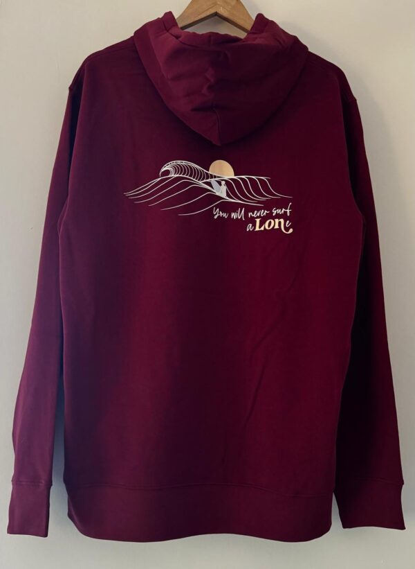 Sudadera “Surfing girl Mundaka” Burgundy - Imagen 2